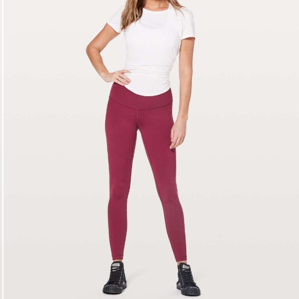 Lululemon Wunder Under Low-Rise Tight *Full-On Luon 28" Ruby Wine 2